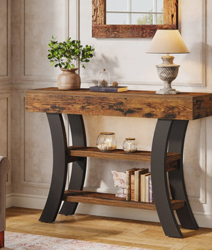 Rustieke Console Tafel met 3 Niveaus - Entree, Hal of Woonkamer