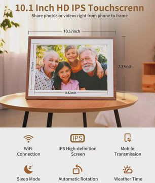Frameo 10.1" HD WiFi Digitale Fotolijst - Cloud Smart, 32GB Opslag, IPS Touchscreen