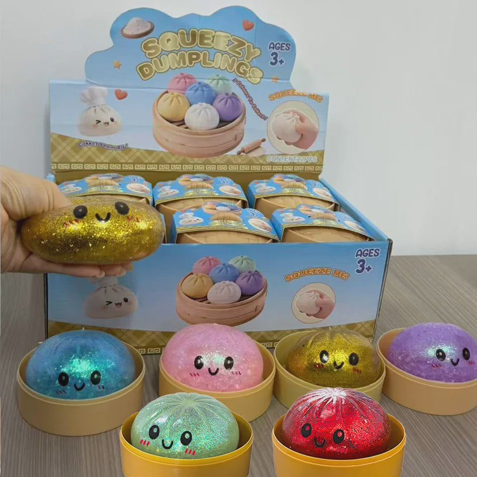Glitter Dumpling Squishy: Zachte Stressbal voor Eindeloos Speelplezier