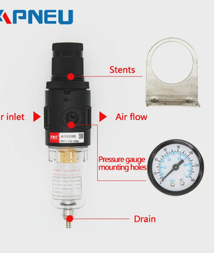 AFR2000 Pneumatische Compressor Luchtfilter & Drukregelaar met Olie/Waterafscheider