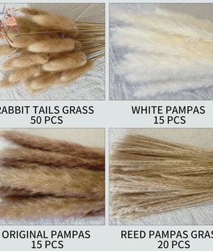 Natuurlijk Pampas Gras Boeket - Gedroogde Bloemen voor Boho Woondecoratie & Bruiloft