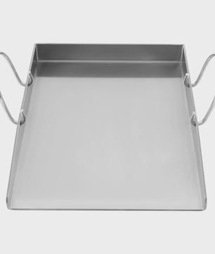 RVS Grillplaat met Handvatten en Spatels - Ideaal voor Buiten BBQ, Camping & Familie Diner