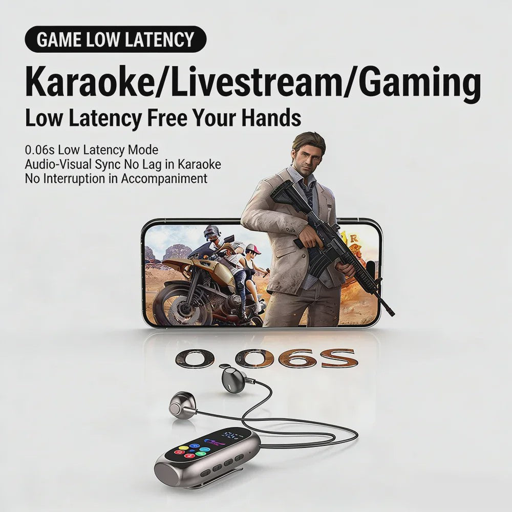 Clip-on Bluetooth Oordopjes met Microfoon & TF-kaart - Draadloze Gaming & Karaoke Headset