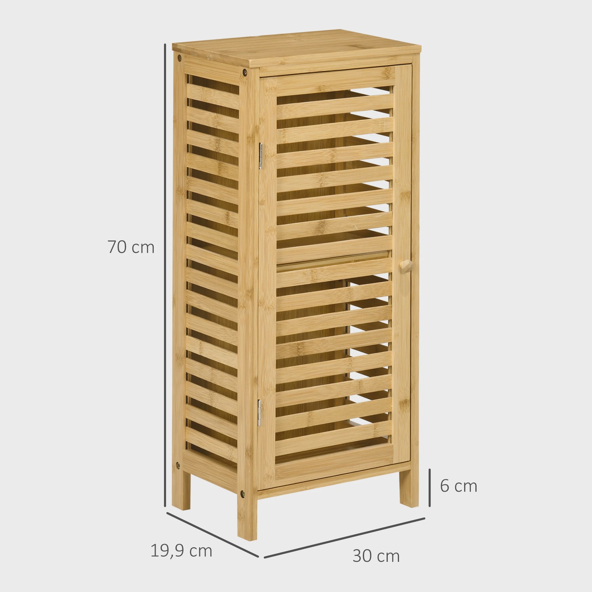 Kleankin Bamboe Badkamerkast met Verstelbare Plank - 30x70 cm