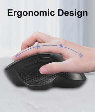 Ergonomische Draadloze Muis: 2.4G & Bluetooth, Oplaadbaar, 1600 DPI, 6 Knoppen