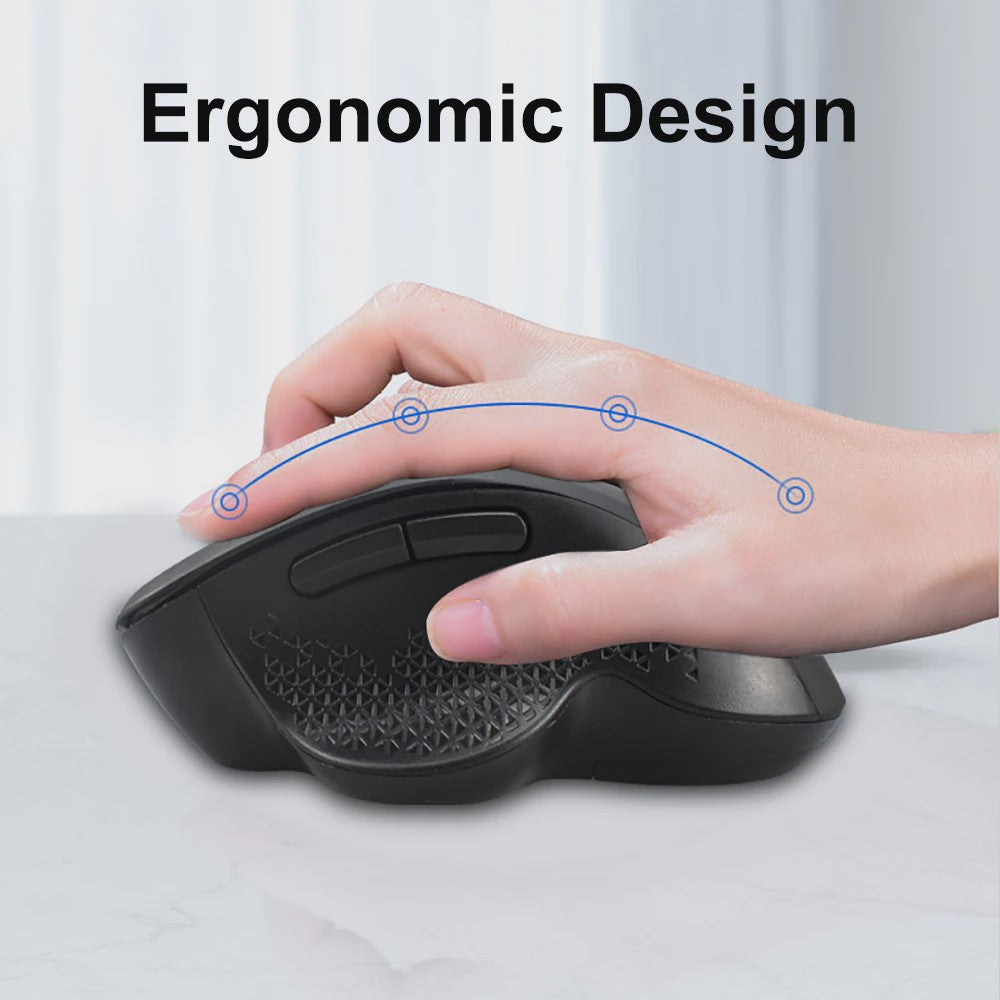 Ergonomische Draadloze Muis: 2.4G & Bluetooth, Oplaadbaar, 1600 DPI, 6 Knoppen