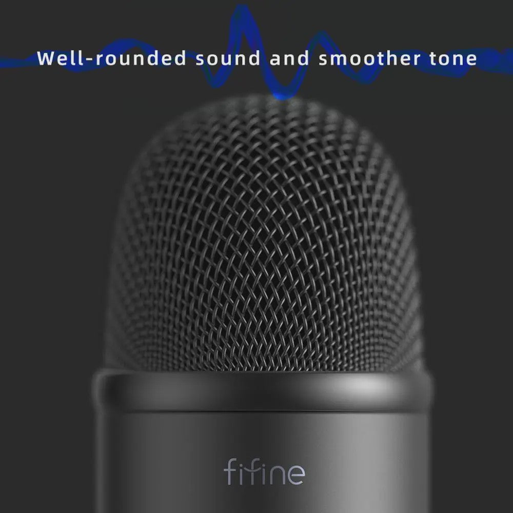 FIFINE K678 USB Microfoon voor PC, Opnemen, Streamen & Gamen - Met Koptelefoonuitgang en Volumeregeling