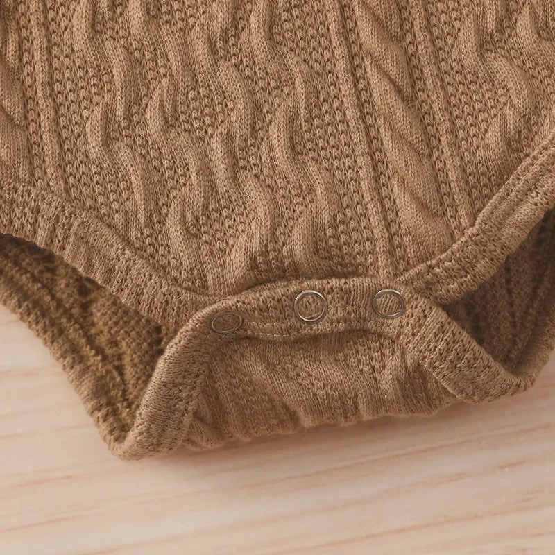 Gebreide Baby Set: Romper met Lange Mouwen en Broekje - Herfst Collectie