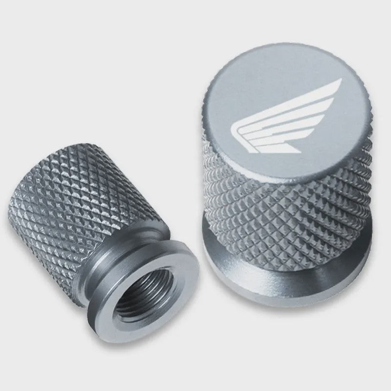 2x Aluminium Ventieldopjes Motor - Honda Vleugel Logo