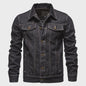 Herfst Denim Jas Heren - Vintage Motor Stijl Slim Fit Katoen Casual Zwart Blauw