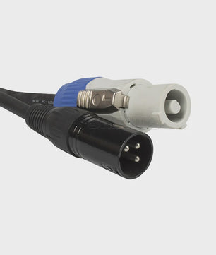 Combinatie DMX Powercon Kabel 3m/2m - Stroom & Lichtsturing voor Podium & DJ