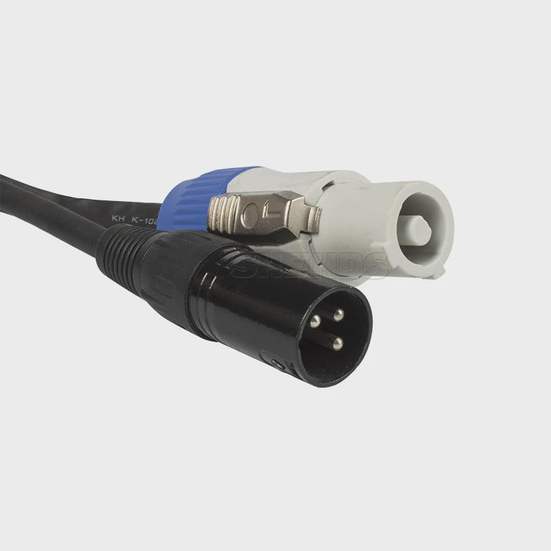 Combinatie DMX Powercon Kabel 3m/2m - Stroom & Lichtsturing voor Podium & DJ