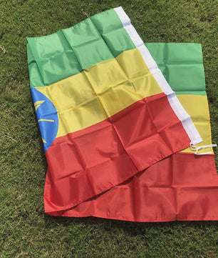 Ethiopië Vlag 90x150cm - Polyester Nationale Vlag voor Binnen en Buiten
