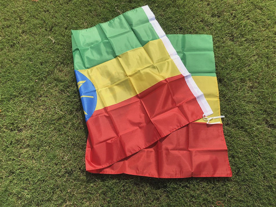 Ethiopië Vlag 90x150cm - Polyester Nationale Vlag voor Binnen en Buiten