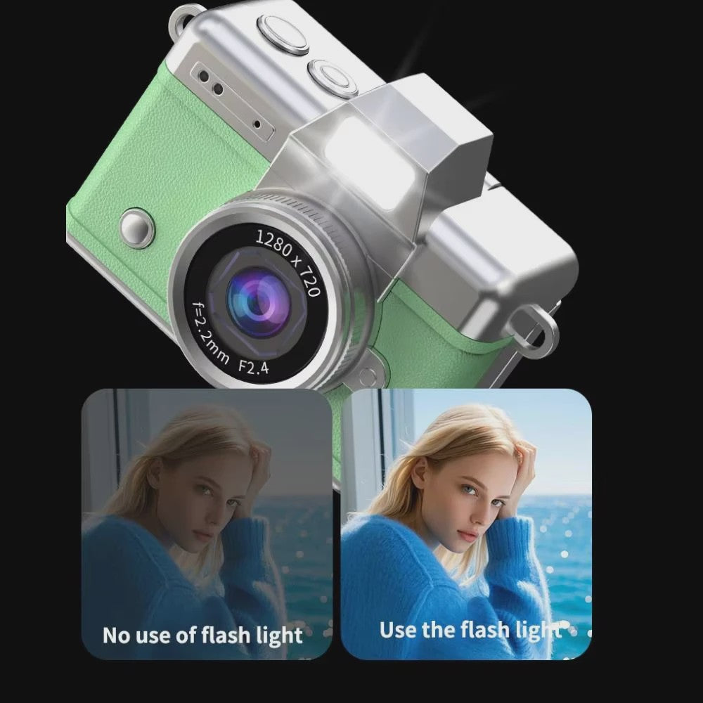 Ourlife Mini Retro Digitale Camera met 1.47 Inch Flip Screen & Sleutelhanger