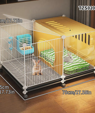 Ruime Kooi voor Konijnen & Cavia's - Multifunctioneel met Schoonmaakbasis & Verstophoek