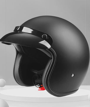 Retro 3/4 Motorhelm Open-Face met Afneembaar Vizier - Vintage Stijl Veiligheidshelm voor Cruiser & Scooter