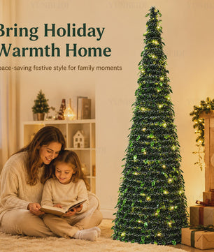 Opvouwbare Kunstkerstboom met LED-verlichting - 150cm of 180cm - Ruimtebesparend & Sfeervol