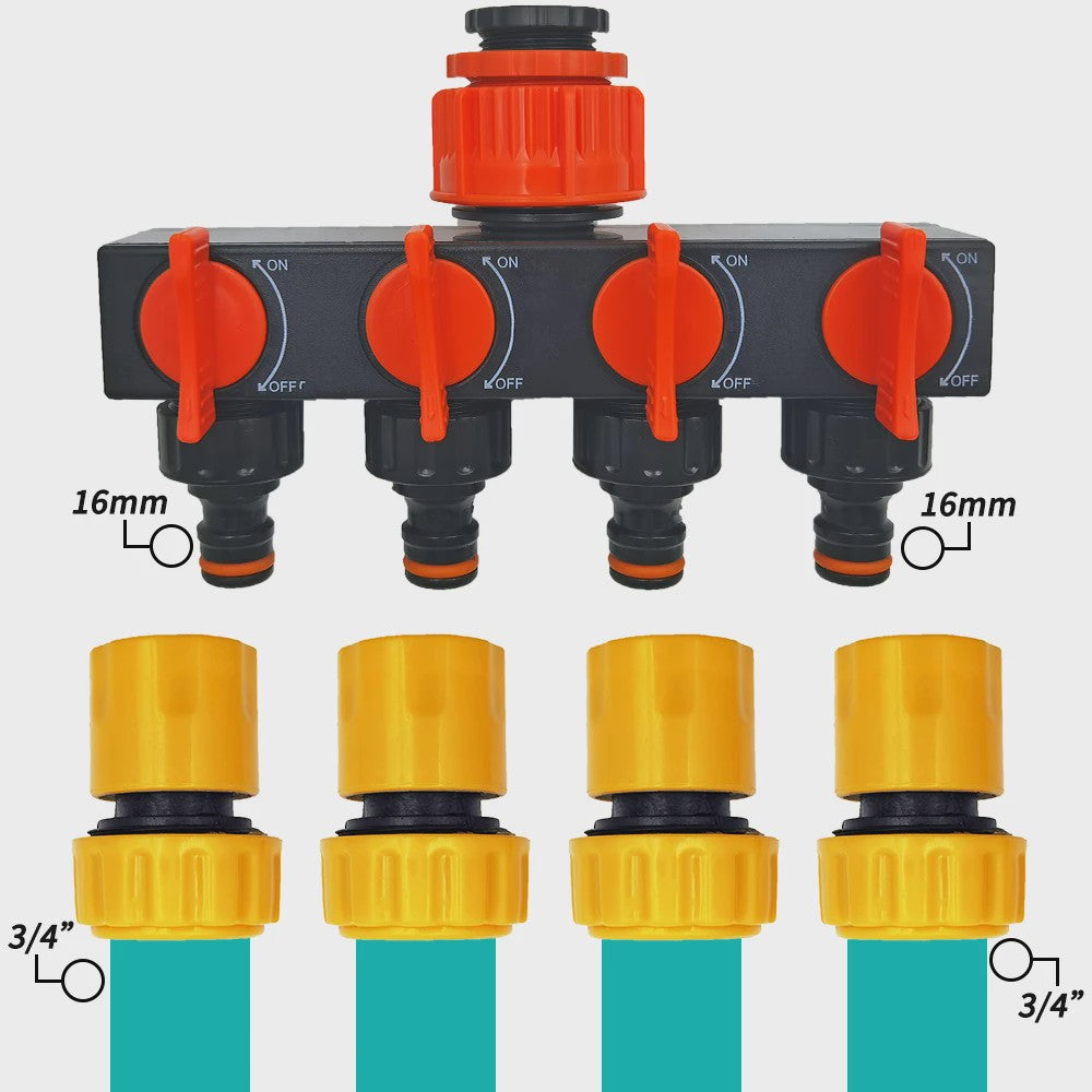 Set van 6 Tuinslang Koppelingen - 3/4" & 1/2" - Snelkoppeling voor Reparatie & Irrigatie