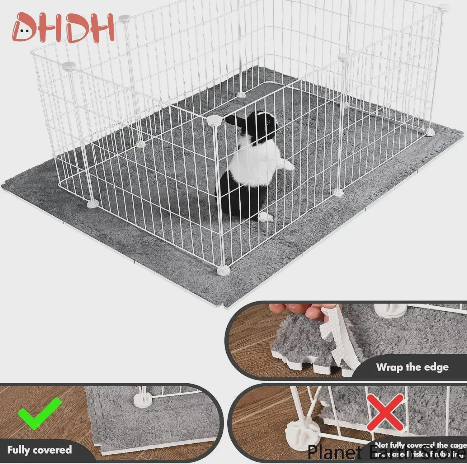 Set van 10 Waterdichte & Absorbente Bodembedekking Matten voor Kleine Huisdieren (Konijn, Cavia)