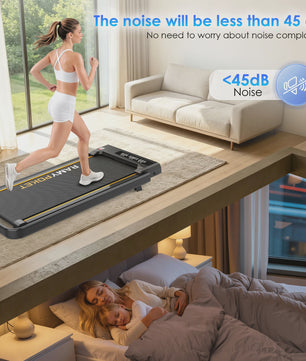 RAMYPOKET Opvouwbare Walking Pad Loopband met 9% helling, 2.5PK, 1-10 km/u, APP & LED, max 150kg