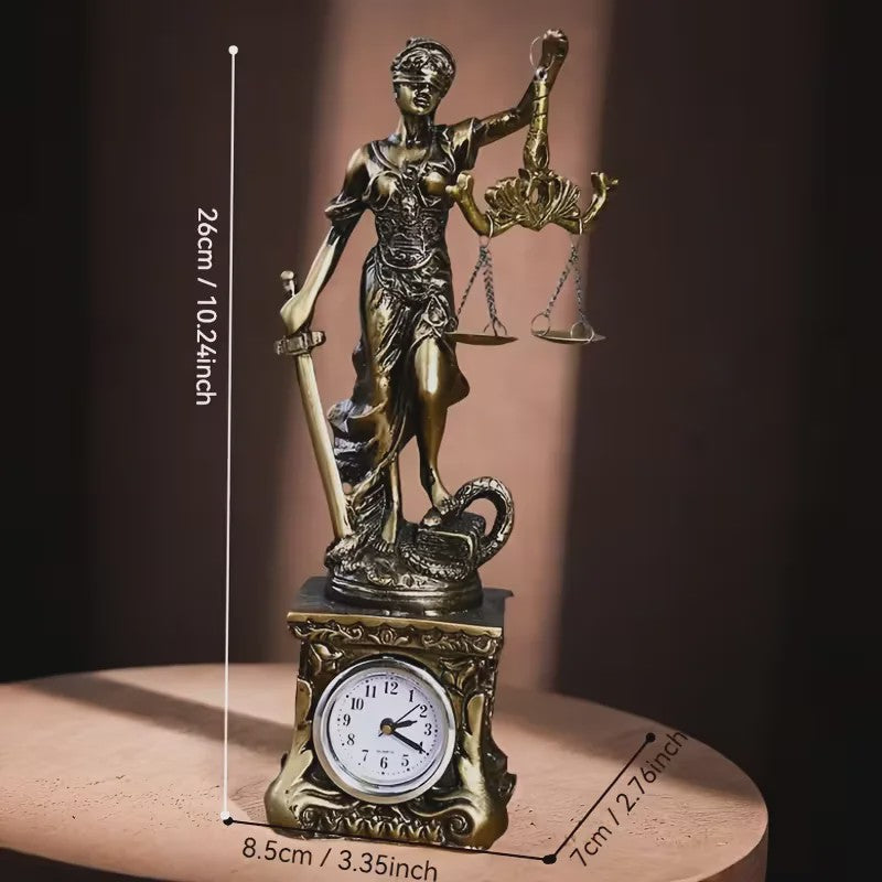 Retro Justitia Beeld - Gerechtigheidssymboliek voor Kantoor en Thuis