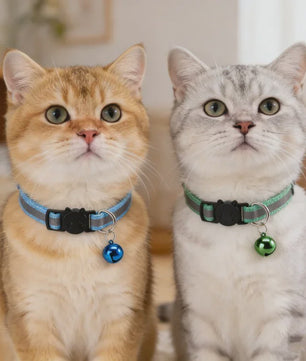 Reflecterende Halsband voor Katten & Kittens met Veiligheidsgesp en Belletje - Verstelbaar & Zacht