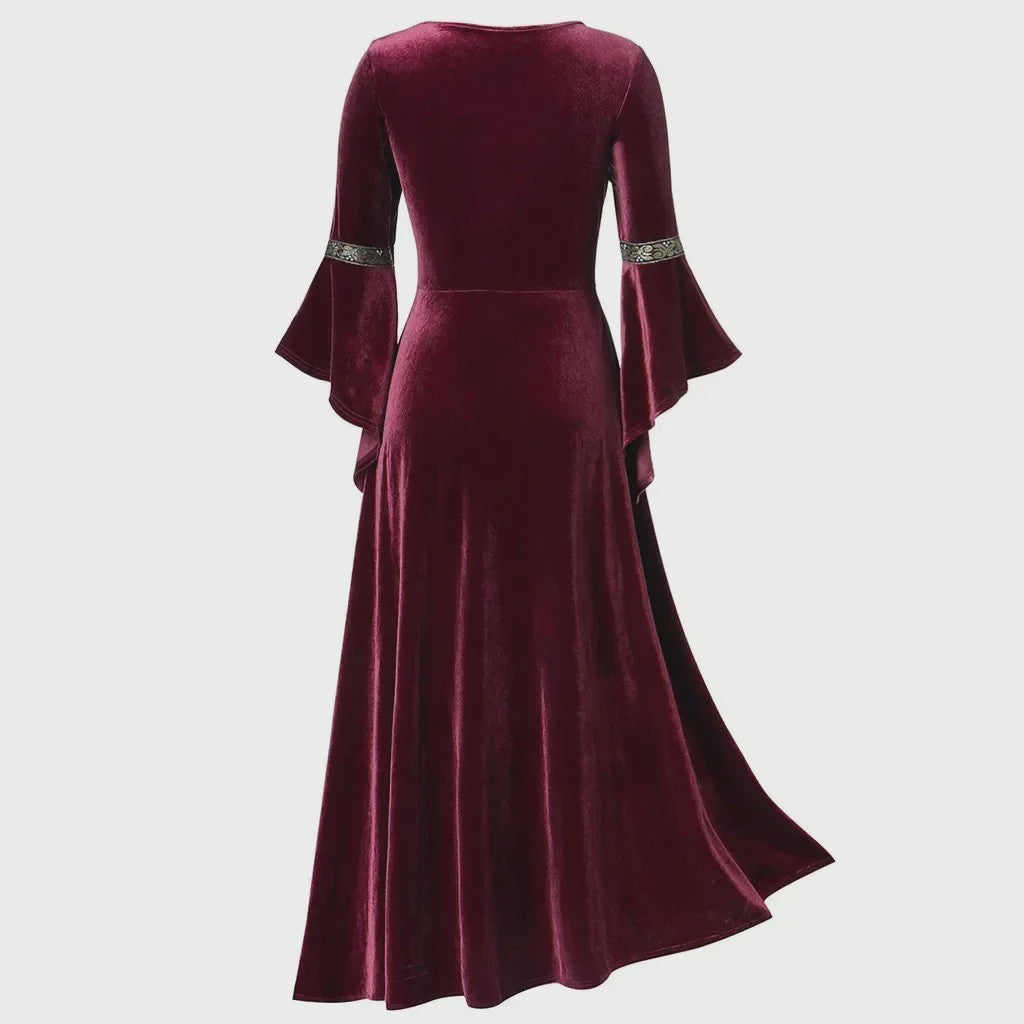 Middeleeuwse Gothic Jurk met Bandage Detail - Perfect voor Halloween Cosplay en Feesten