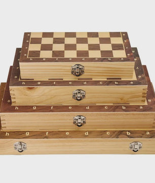 Magnetisch Houten Schaakspel Opvouwbaar met Opbergruimte - 29cm, 34cm, 39cm