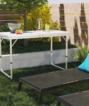 Aluminium Campingtafel 120x60x70cm - Opvouwbaar, Draagbaar & Verstelbaar voor Picknick, Bureau, Diner