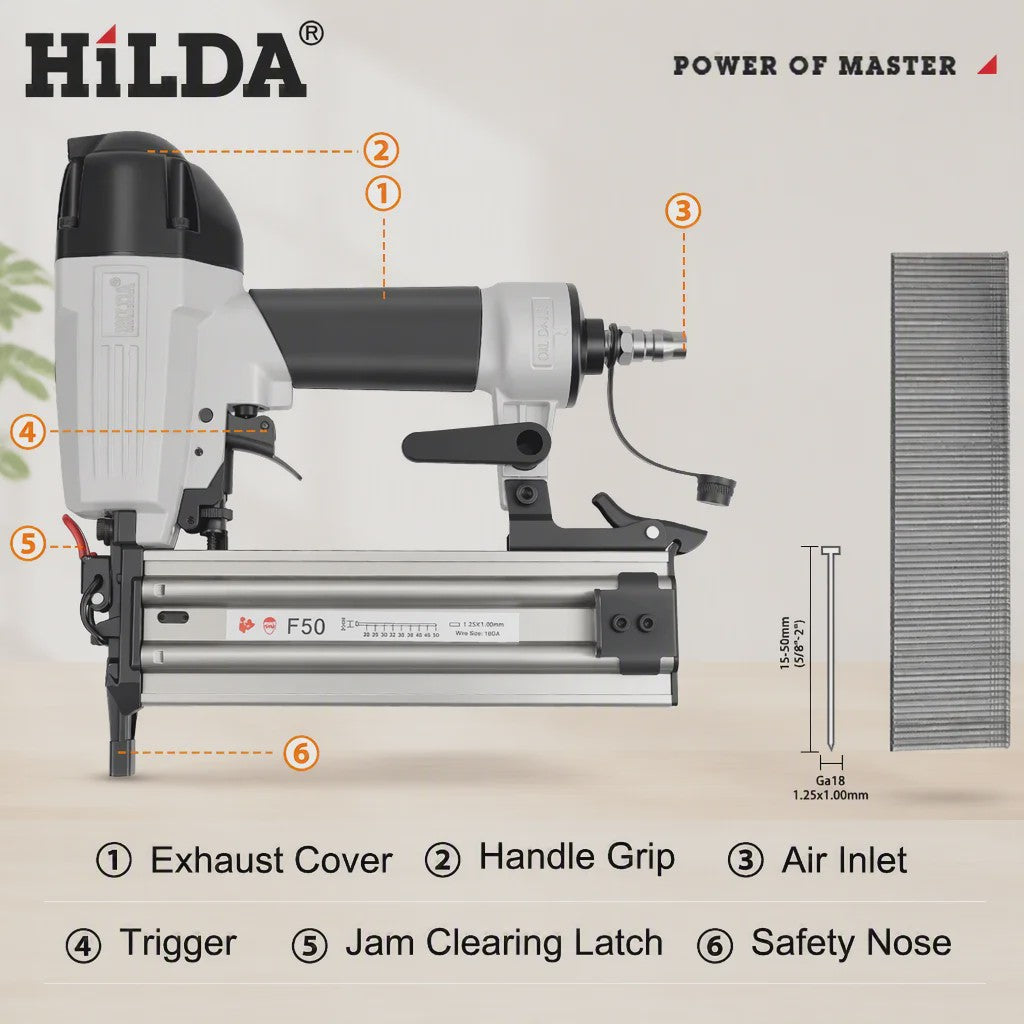 HILDA 8016 Pneumatische Nietmachine voor Houtbewerking en Decoratie
