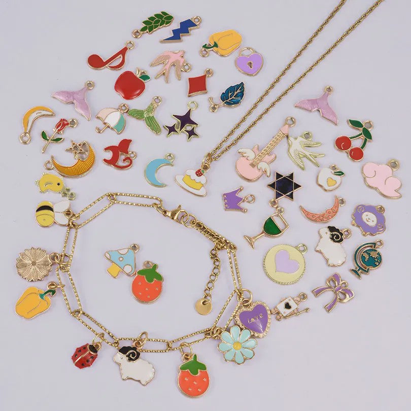 Grote Mix Bedeltjes (30/60/100 stuks) - Enamel & Drip Oil - Voor Sieraden Maken