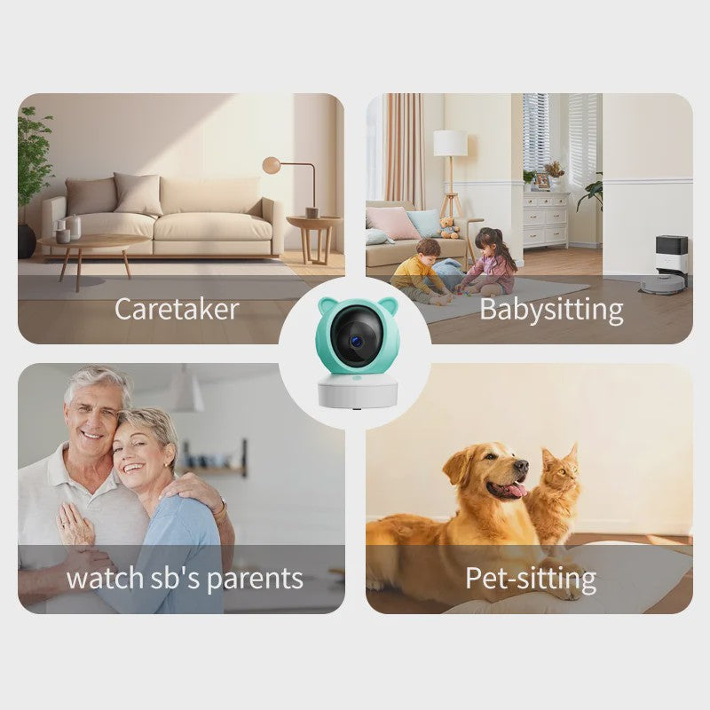 Smart WiFi Babyfoon met 5" HD Scherm, Tuya App, Intercom & Geluidsdetectie
