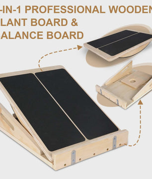 Verstelbare Houten Balansbord & Kuitspier Strekker - Anti-slip & Revalidatie