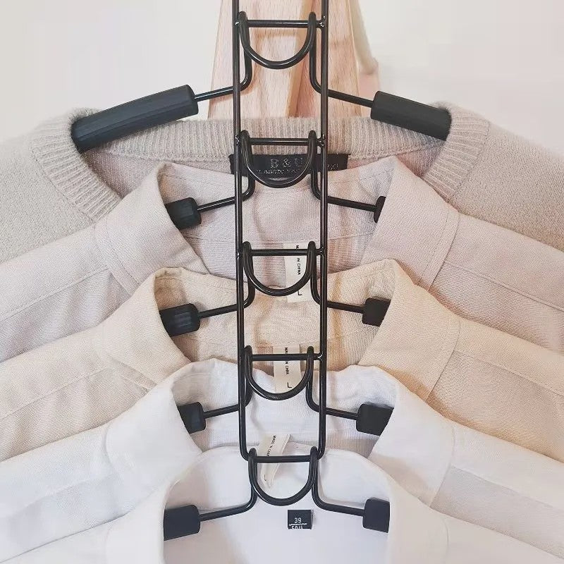 Ruimtebesparende Kledinghanger - Multi-Layer Metalen Garderobe Organizer met Antislip Schuim