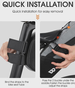 WEST BIKING Fietszadel Tas 10L - Waterdichte Onderzadel Opbergtas voor MTB & Racefiets