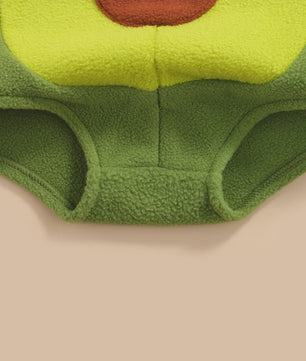 Schattige Avocado Romper met Capuchon en Gestreepte Sokken - Baby Halloween Outfit