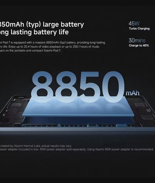Xiaomi Pad 7 Tablet: Snapdragon 7+ Gen 3, 11.2" 3.2K 144Hz Display, 8850mAh Batterij