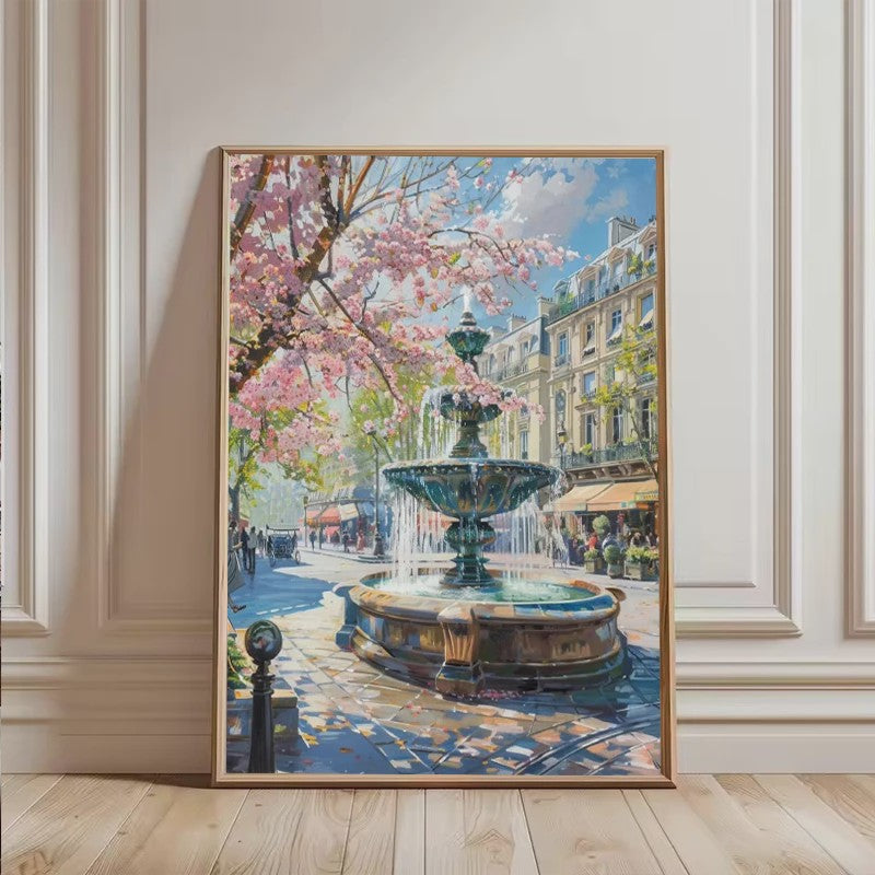 Franse Parijse Stadsgezichten Aquarel Kunst Posters Canvas Prints Wanddecoratie