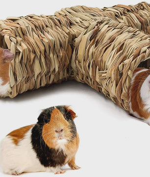 Vouwbaar Gras Nest Huisje voor Konijn, Hamster & Cavia - Natuurlijk Kauwspeelgoed
