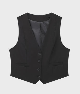 Chic Dames Vest - Vintage Mouwloos Single-Breasted Gilet voor een Stijlvolle Look