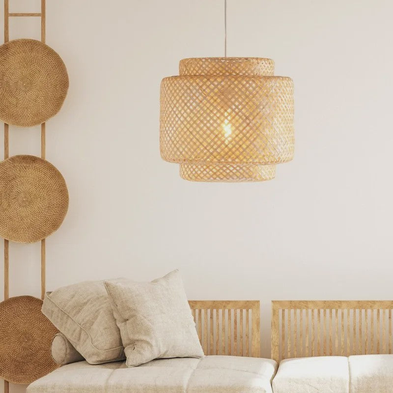 Moderne Bamboe Hanglamp - Handgeweven Kunst & Sfeervolle Verlichting