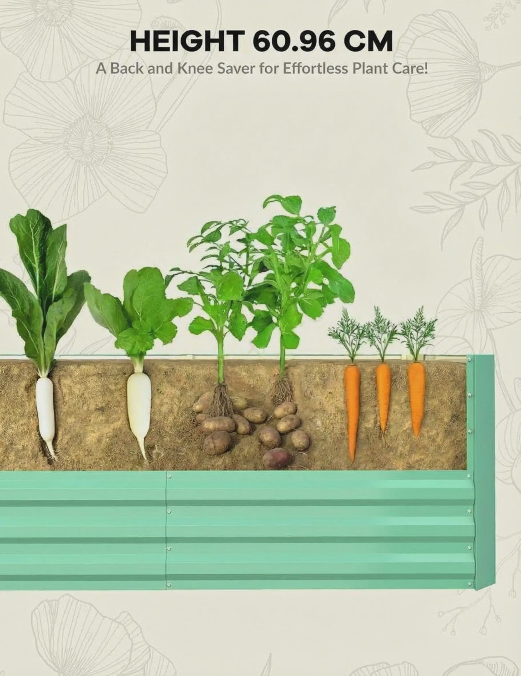 Verhoogd Kweekbed Metaal - Roestvrij & Eenvoudig te Monteren - Ideaal voor Groenten, Bloemen & Kruiden