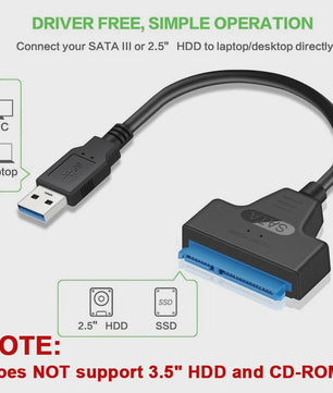 SATA naar USB 3.0/2.0 Adapterkabel voor 2.5 inch HDD/SSD - 6 Gbps