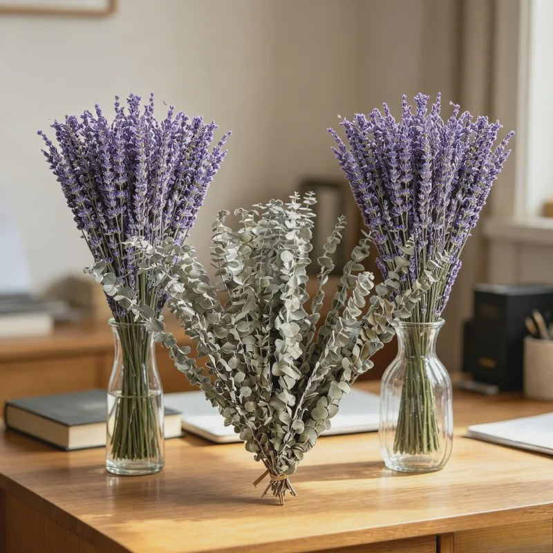 Natuurlijke Gedroogde Lavendel & Eucalyptus Set - 147 Stuks Decoratie