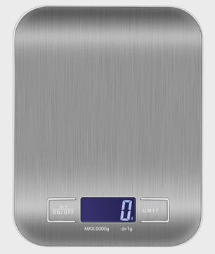 Digitale Keukenweegschaal 5kg/1g - Roestvrij Staal met LCD Display