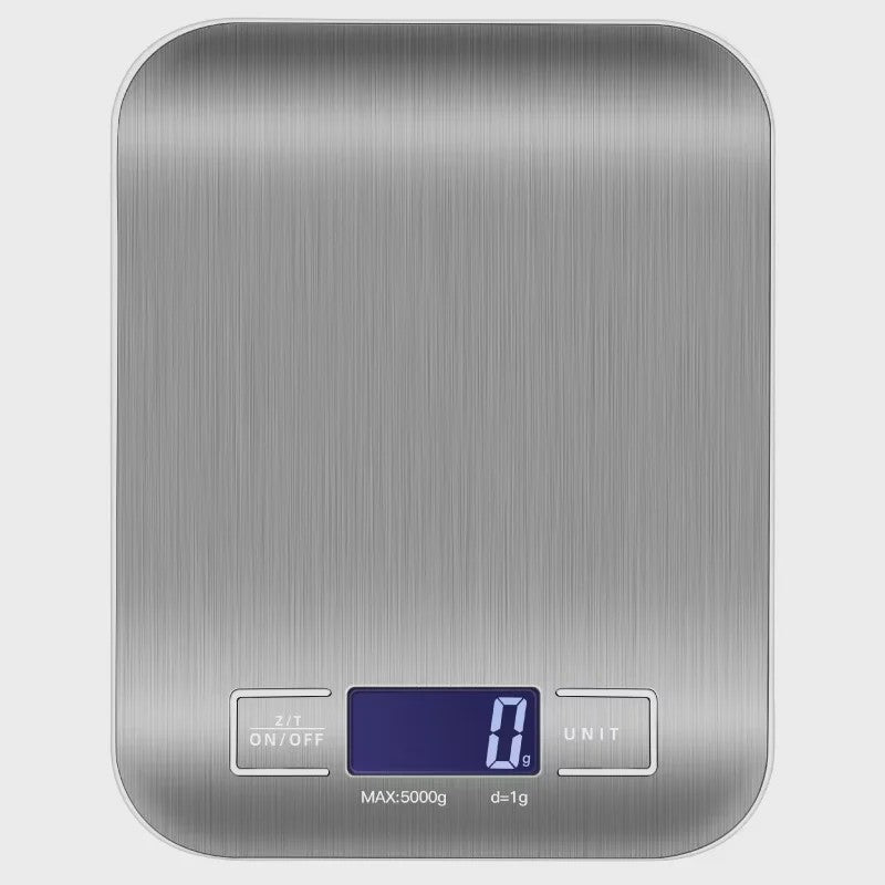 Digitale Keukenweegschaal 5kg/1g - Roestvrij Staal met LCD Display