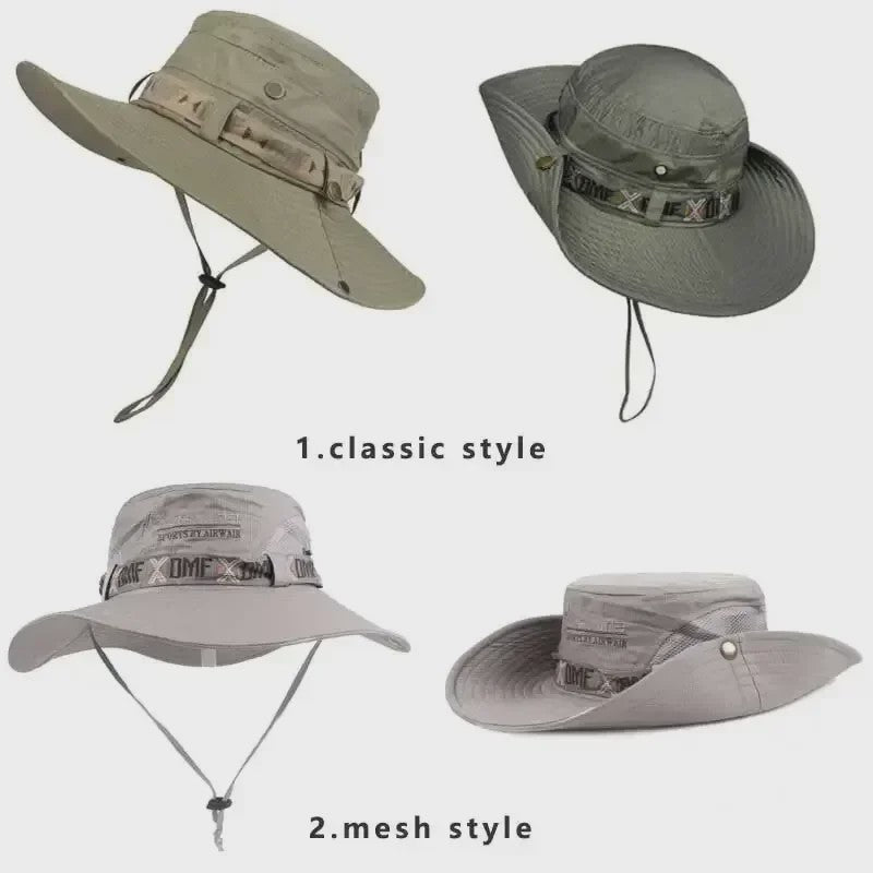Herfst/Winter Heren Bucket Hat - UV Bescherming, Mesh Panterhoed voor Buitenactiviteiten