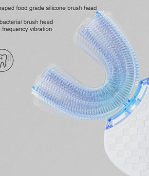 360° Draagbare Elektrische Tandenborstel - Siliconen U-Vorm Opzetstuk - Waterdicht & USB Oplaadbaar