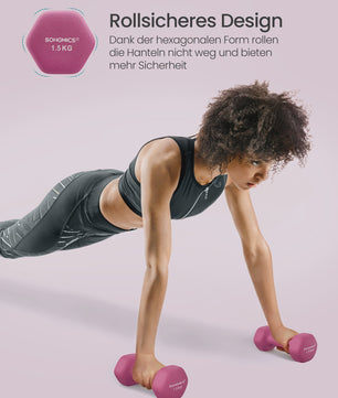SONGMICS Halterset met Standaard - 6x Halters (1kg, 1.5kg, 2kg) met Neopreen Coating